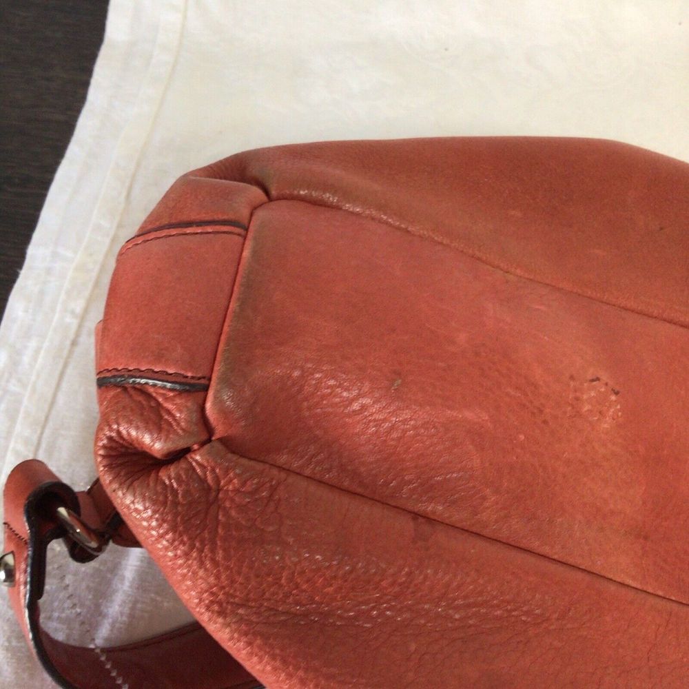 B Makowsky Burnt Orange Soft Leather Hobo Satchel Shoulder Handbag Purse‎ Large - Picture 10 of 11